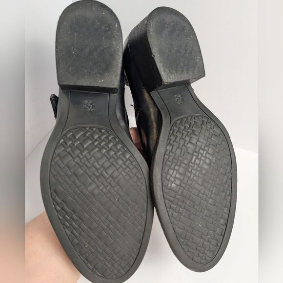 Elliot Lucca Raffaela Black & Gold Leather Cutout Ankle Boots Womens 7 - Picture 5 of 7